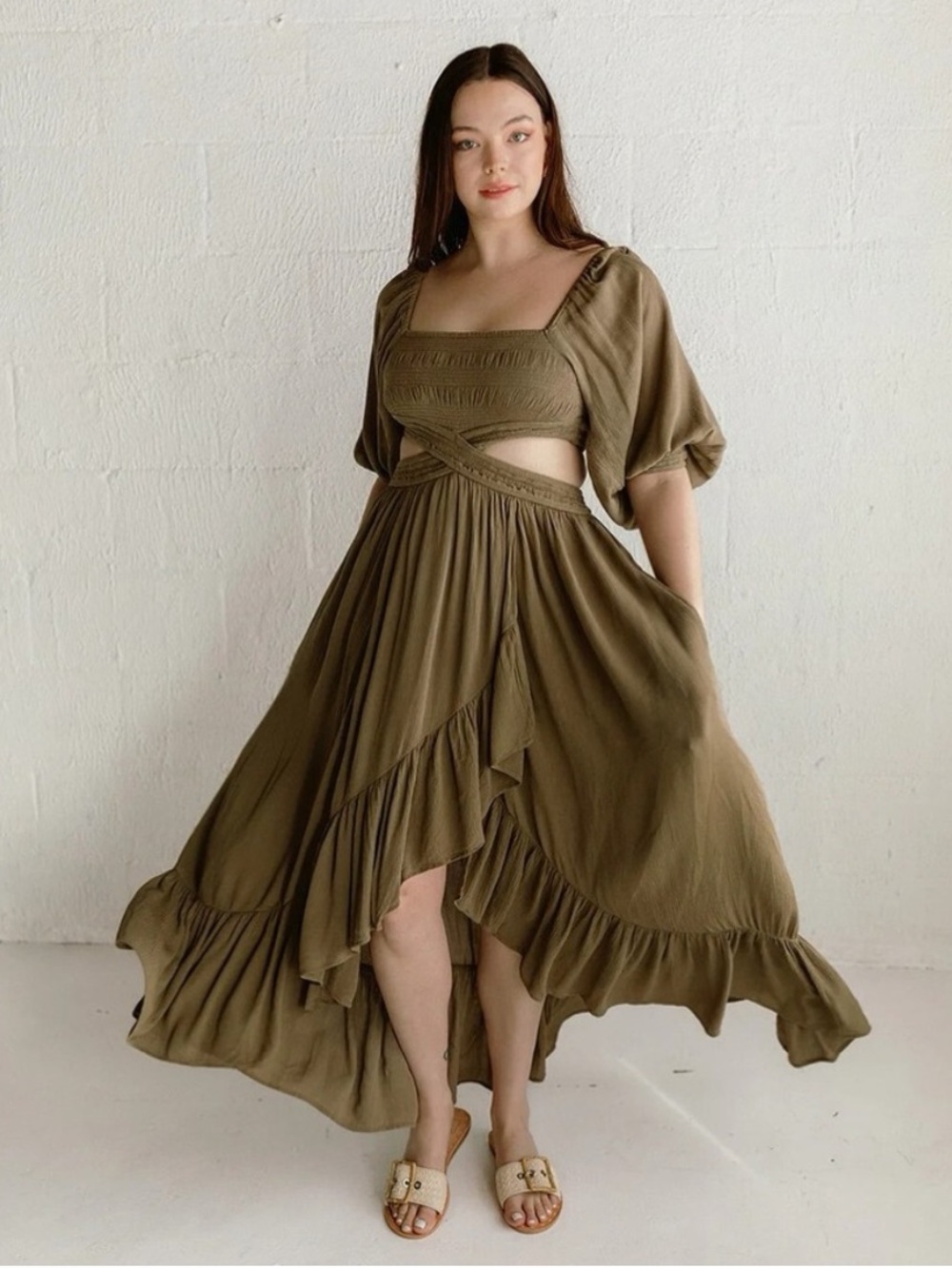Free People NWT Cross My Heart Maxi Dress Size XL Feminine Vacation Photoshoot